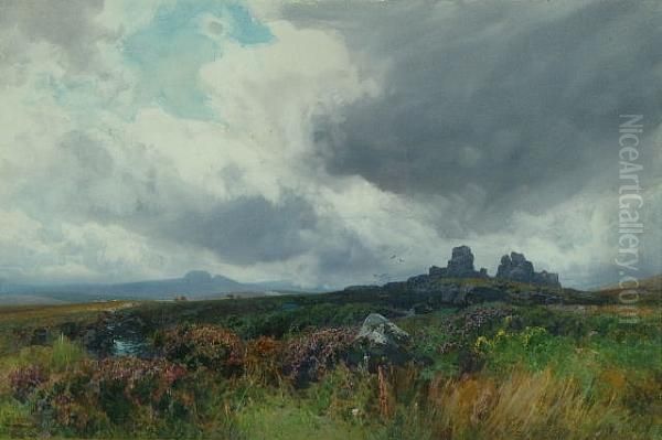 Near Belston Tors, Dartmoor Oil Painting by Frederick John Widgery