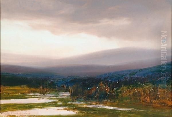 Near Taw Head, Dartmoor Oil Painting by Frederick John Widgery