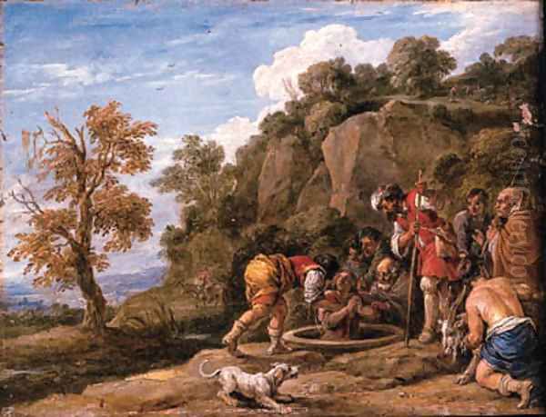 Joseph put into the Well by his Brothers Oil Painting by David The Younger Teniers