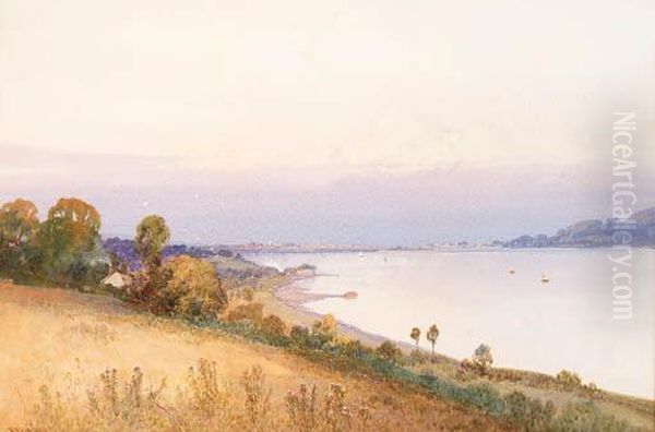 Sunset On The Teign, Teignmouth Oil Painting by Frederick John Widgery