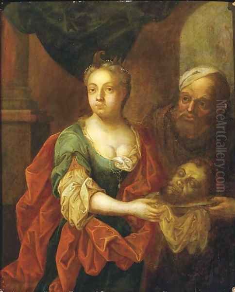 Salome and Herodius with the Head of John the Baptist Oil Painting by David The Younger Teniers