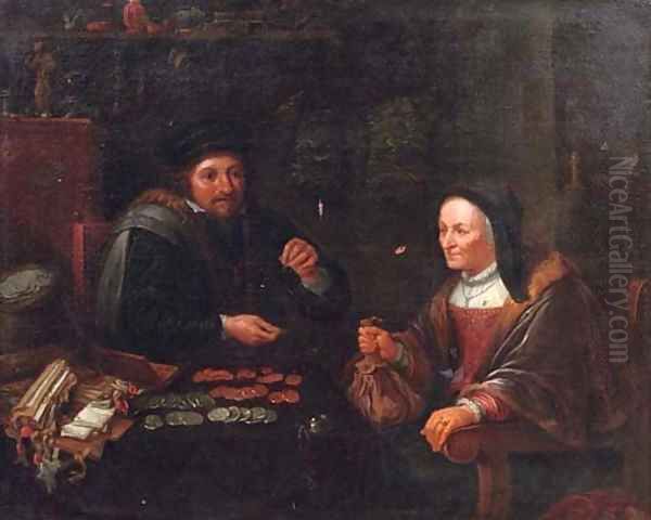 The tax collector by David The Younger Teniers