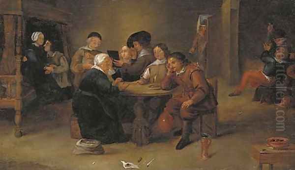 The interior of a brothel Oil Painting by David The Younger Teniers