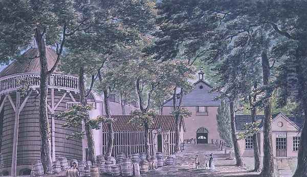 Messrs Beaufoy, Vinegar Distillery, formerly Cupor Gardens, 1798 Oil Painting by Charles F. Tomkins