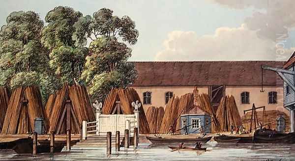 The Old Steel Yard, 1798 Oil Painting by Charles F. Tomkins