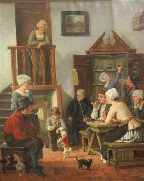 Tavern Interior With A Dancing Poodle Oil Painting by Sir David Wilkie