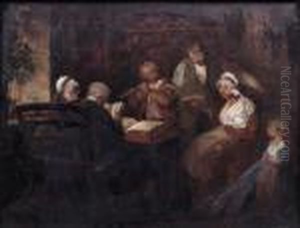 The Cotter's Saturday Night Oil Painting by Sir David Wilkie