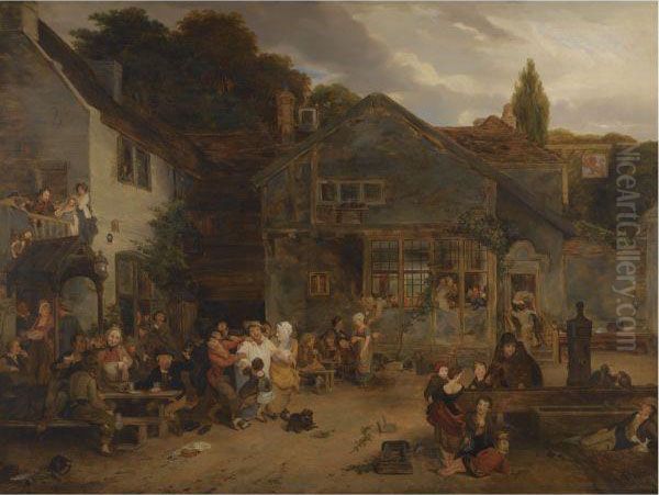 The Tavern Oil Painting by Sir David Wilkie