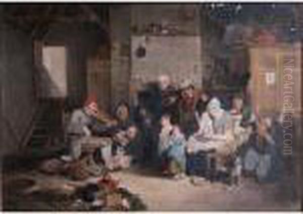 The Blind Fiddler Oil Painting by Sir David Wilkie