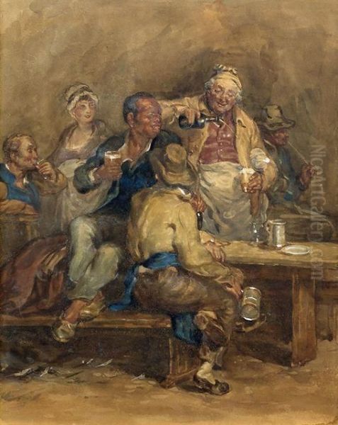 Szenerie Im Wirtshaus Oil Painting by Sir David Wilkie