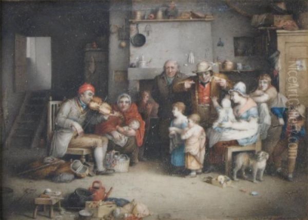 The Blind Fiddler Oil Painting by Sir David Wilkie