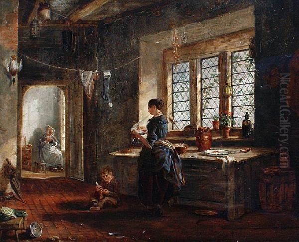 Kitchen Chores Oil Painting by Sir David Wilkie