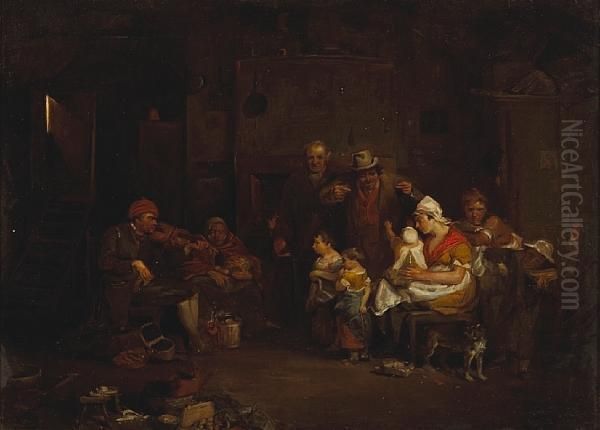 The Blind Fiddler Oil Painting by Sir David Wilkie