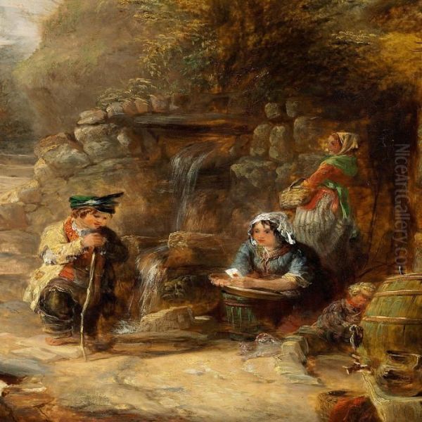 The Villagemessenger Oil Painting by Sir David Wilkie