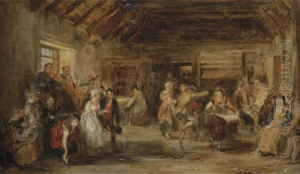 The Penny Wedding, A Sketch Oil Painting by Sir David Wilkie