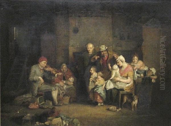 The Blind Fiddler Oil Painting by Sir David Wilkie