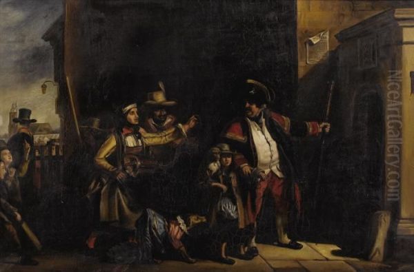 Gypsies And The Baliff Oil Painting by Sir David Wilkie