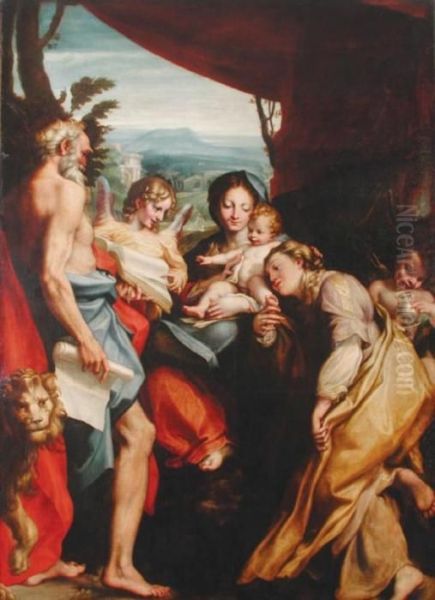 Madonna Col Bambino, S. Girolamo E La Maddalena Oil Painting by Sir David Wilkie