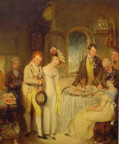 The Contract Oil Painting by Sir David Wilkie