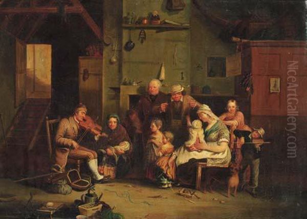 The Blind Fiddler Oil Painting by Sir David Wilkie