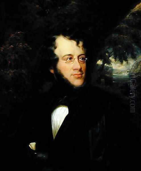 Portrait of Charles Fenno Hoffman 1806-84, 1843 Oil Painting by Cephas Giovanni Thompson