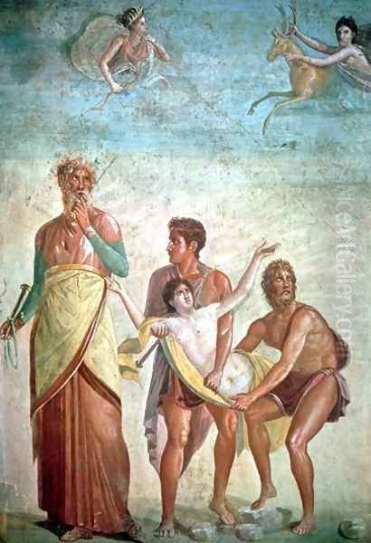 The Sacrifice of Iphigenia, from the House of the Tragic Poet Oil Painting by Timante