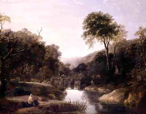 Devonshire Landscape, 1839 Oil Painting by William Traies