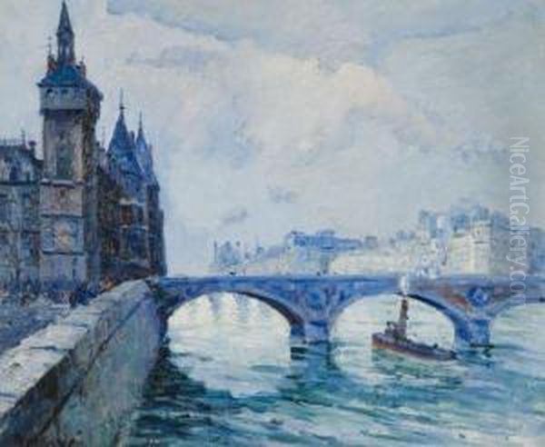 Paris, Les Quais, La Conciergerie Oil Painting by Frank Will