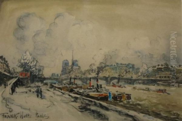 Pecheurs A La Ligne Sur Les Quais by Frank Will