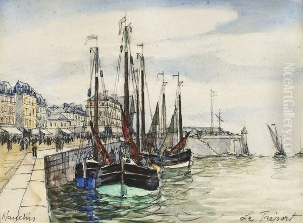 Le Port Du Treport Oil Painting by Frank Will