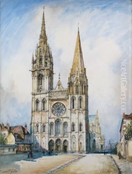 La Cathedrale De Chartres Oil Painting by Frank Will