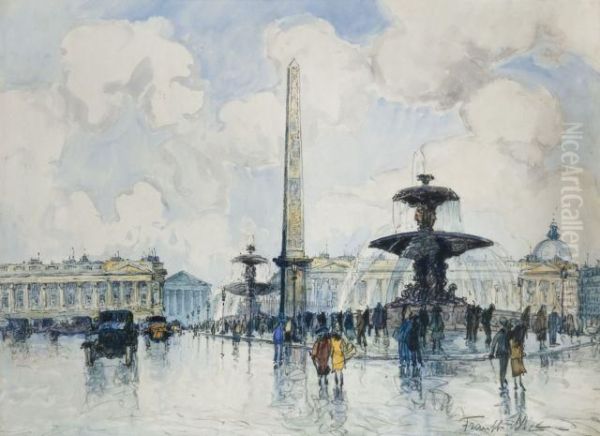 La Place De La Concorde, Paris Oil Painting by Frank Will