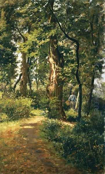 In the Woods Oil Painting by Adolfo Tommasi