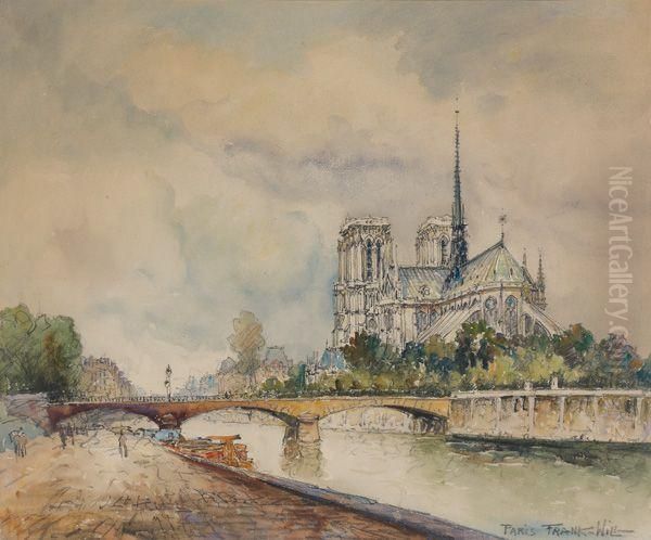 Paris Notre Dame Oil Painting by Frank Will