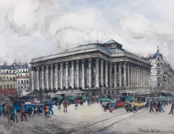 Paris, 
Place De La Bourse Oil Painting by Frank Will