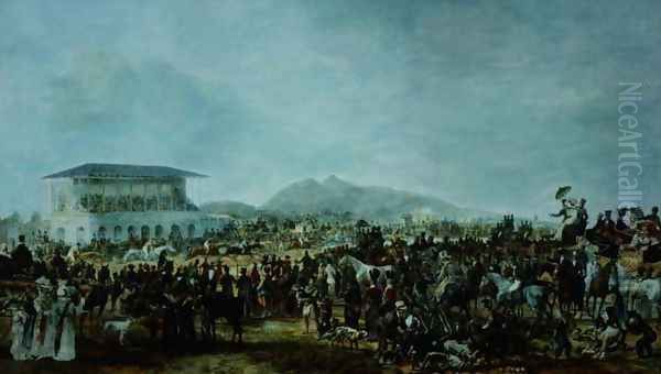 View of Musselburgh Races Oil Painting by William 'de Lond' Turner