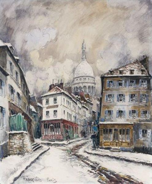 Vue De Montmartre Oil Painting by Frank Will