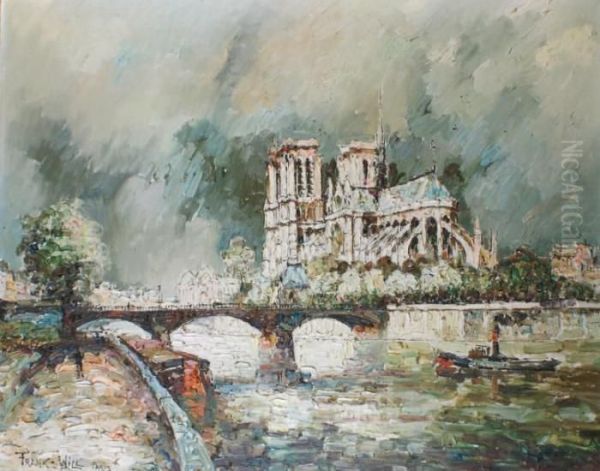 Paris, Notre Dame Oil Painting by Frank Will