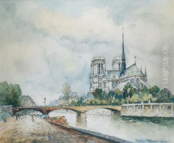 Paris, Le Chevet De Notre Dame Oil Painting by Frank Will