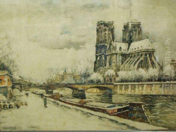 Notre Dame De Paris Oil Painting by Frank Will