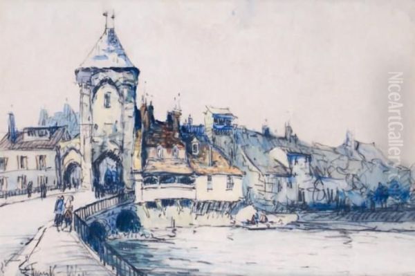 Moret Sur Loing, La Vieille Porte Oil Painting by Frank Will