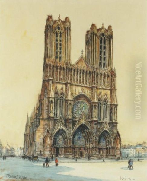 La Cathedrale De Reims Oil Painting by Frank Will