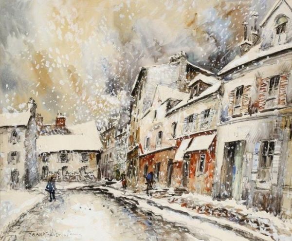 Montmartre Sous La Neige Oil Painting by Frank Will