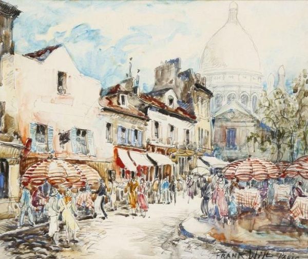 La Place Du Tertre Oil Painting by Frank Will