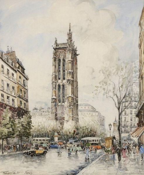 La Tour Saint-jacques Oil Painting by Frank Will