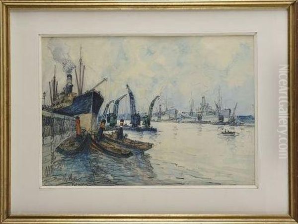 Port De Rouen Oil Painting by Frank Will