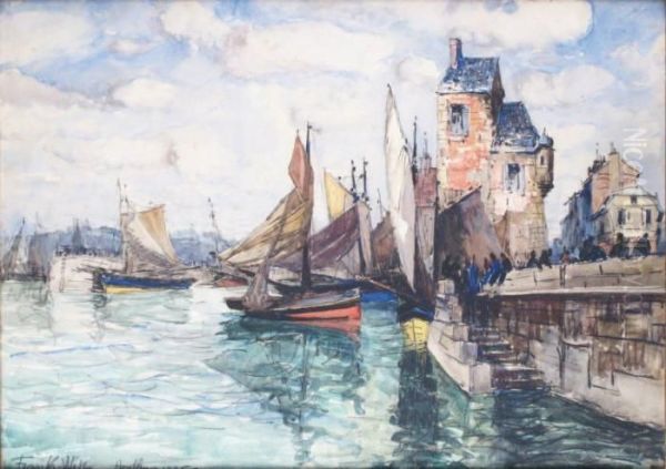 Honfleur,le Vieux Bassin Oil Painting by Frank Will