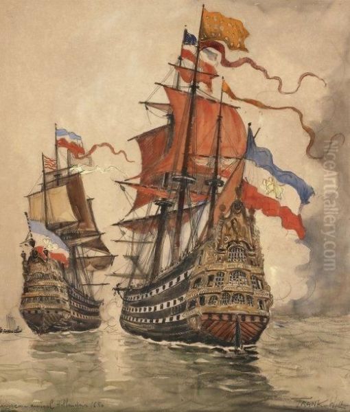 Vaisseau Amiral Hollandais Oil Painting by Frank Will