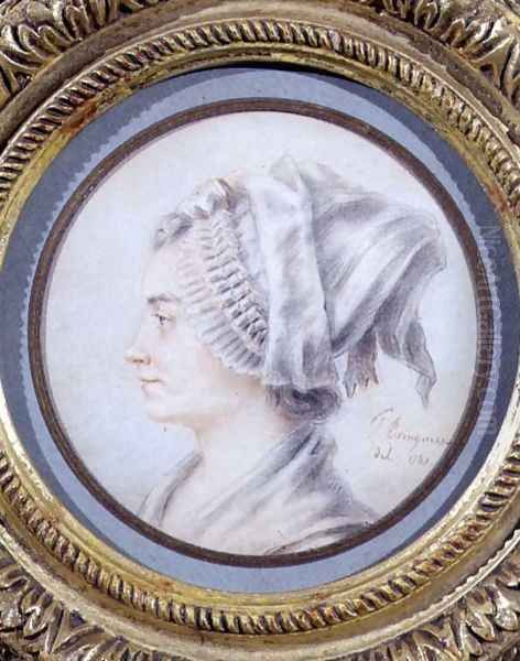 Portrait of a woman, said to be Constanze, Mozarts wife, 1787 Oil Painting by Joseph Trinquesse