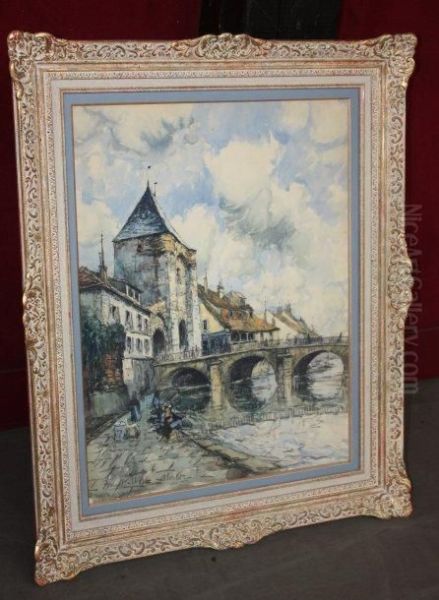 Vue Du Village De Moret Oil Painting by Frank Will